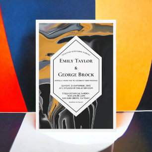 Minimale Bohemische Schwarze Gold Künstlerische Ab Einladung