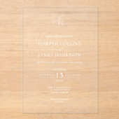 Minimale Boho Botanische Monographie Acryleinladungen (Vorderseite)