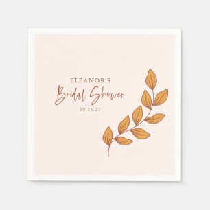 Minimale Boho-Botanische Weinranken-Hochzeitsdusch Serviette