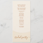 Minimale Boho-Herbst-Ton-Hochzeit Programm (Rückseite)