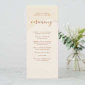 Minimale Boho-Herbst-Ton-Hochzeit Programm (Stehend Vorderseite)