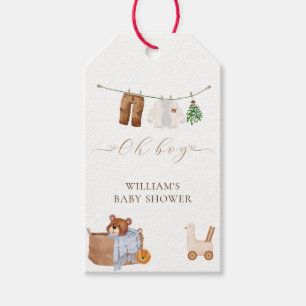 Minimale Boho-Jungenkleidung Baby-Party Geschenkanhänger