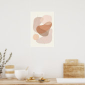 Minimale Boho Moderne Neutrale Abstrakte Formen Poster (Küche)