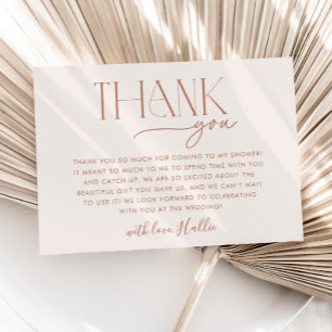 Minimale Boho neutrale Bridal-Shower-Dankeskarten Dankeskarte