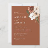 Minimale Boho-Terrakotta-Hochzeit Einladung (Vorderseite)