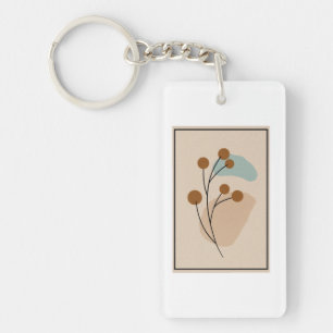 Minimale botanische abstrakte Naturästhetik Schlüsselanhänger