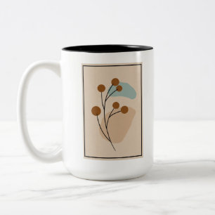 Minimale botanische abstrakte Naturästhetik Zweifarbige Tasse