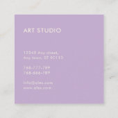 Minimale botanische Blätter Muster Lavendel Quadratische Visitenkarte (Rückseite)