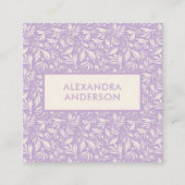 Minimale botanische Blätter Muster Lavendel Quadratische Visitenkarte (Vorderseite)