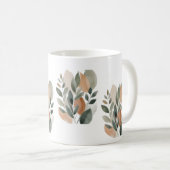 Minimale botanische Blattmuster Kaffeetasse (VorderseiteRechts)
