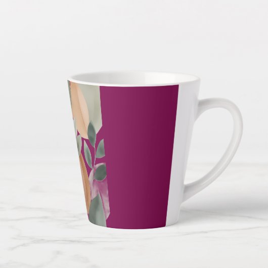 Minimale botanische Blattmuster Milchtasse (Rechts)