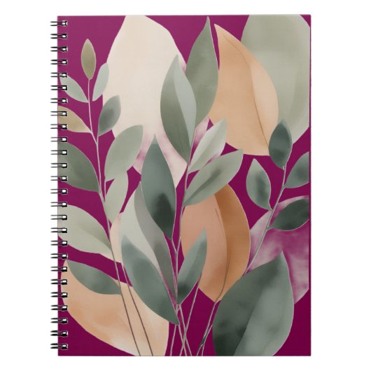 Minimale botanische Blattmuster Notizblock (Vorderseite)