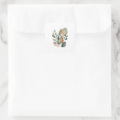 Minimale botanische Blattmuster Quadratischer Aufkleber (Tasche)