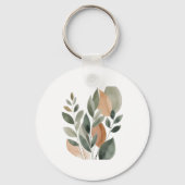 Minimale botanische Blattmuster Schlüsselanhänger (Rückseite)
