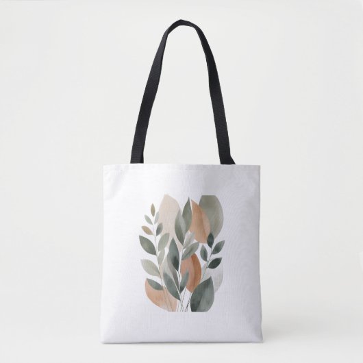 Minimale botanische Blattmuster Tasche (Vorderseite)