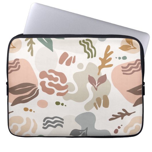 Minimale botanische Blumen Laptopschutzhülle (Vorderseite)
