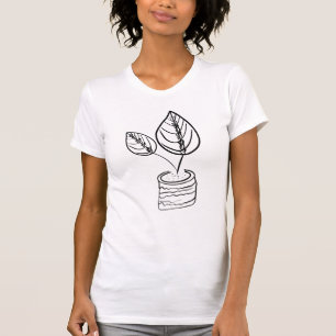 Minimale botanische Calathea-Pflanzenillustration T-Shirt