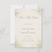 Minimale botanische Eleganz Save The Date (Vorderseite)