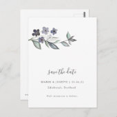 Minimale botanische Hochzeit rettet das Datum Postkarte (Vorne/Hinten)