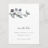 Minimale botanische Hochzeit rettet das Datum Postkarte (Vorderseite)