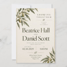 Minimale botanische Hochzeitseinladung