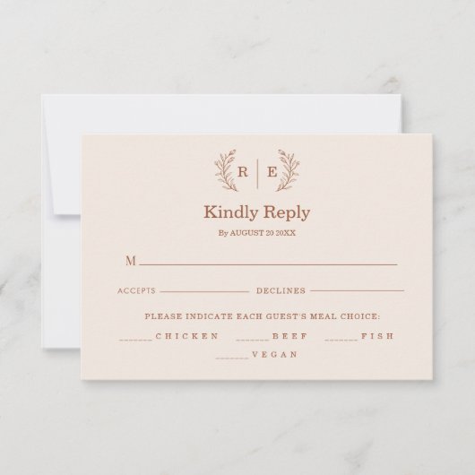 Minimale Botanische Kranzmonographie RSVP Karte (Vorderseite)