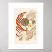 Minimale botanische Landschaft | Boho Mitte des Ja Poster (Vorne)