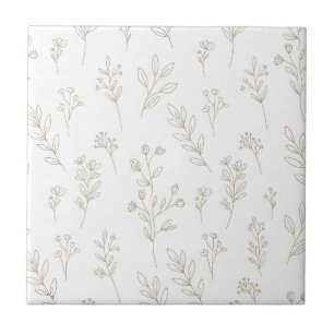 Minimale botanische Line-Art-Muster (10) Fliese