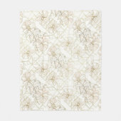 Minimale botanische Line-Art-Muster (2) Fleecedecke (Vorderseite)