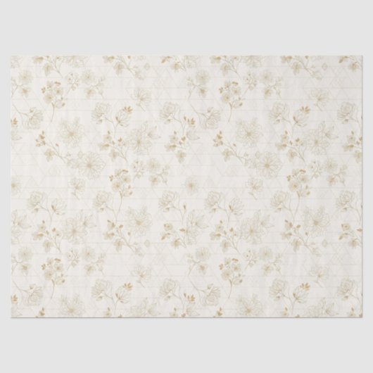 Minimale botanische Line-Art-Muster (2) Seidenpapier (Vorderseite)