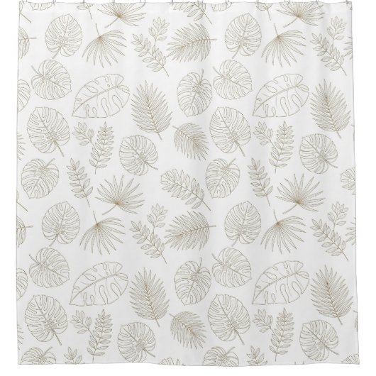 Minimale botanische Line-Art-Muster (5) Duschvorhang (Vorderseite)