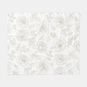 Minimale botanische Line-Art-Muster (5) Fleecedecke (Vorderseite (Horizontal))