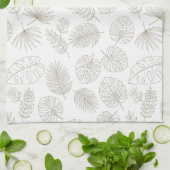 Minimale botanische Line-Art-Muster (5) Geschirrtuch (Gefaltet)