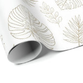 Minimale botanische Line-Art-Muster (6) Geschenkpapier (Rolleneckpunkt)