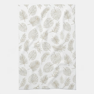Minimale botanische Line-Art-Muster (6) Geschirrtuch