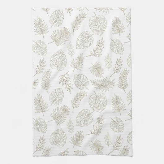 Minimale botanische Line-Art-Muster (6) Geschirrtuch (Vertikal)