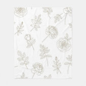 Minimale botanische Line-Art-Muster (8) Fleecedecke (Vorderseite)