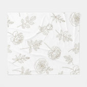Minimale botanische Line-Art-Muster (8) Fleecedecke (Vorderseite (Horizontal))