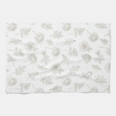 Minimale botanische Line-Art-Muster (8) Geschirrtuch (Horizontal)
