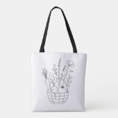 Minimale botanische Linie Art Tasche (Rückseite)