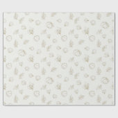 Minimale botanische Linienkunst-Muster (3) Geschenkpapier (Flach)