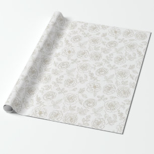 Minimale botanische Linienkunst-Muster (4) Geschenkpapier