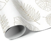 Minimale botanische Linienkunst-Muster (5) Geschenkpapier (Rolleneckpunkt)