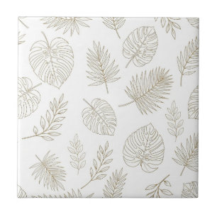 Minimale botanische Linienkunst-Muster (6) Fliese