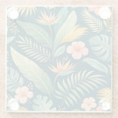 Minimale botanische Muster Glasuntersetzer (Rückseite)