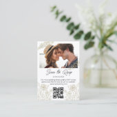 minimale botanische qr Code uAwg Hochzeit Begleitkarte (Stehend Vorderseite)