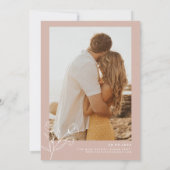 Minimale botanische rosa Hochzeit Einladung PEYTON (Rückseite)