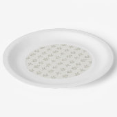 Minimale Botanische Runde Pappteller (Schrägansicht)