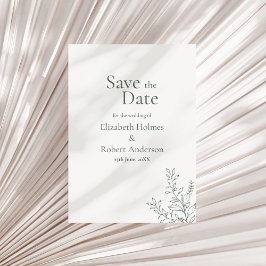 Minimale botanische Save-the-Date-Karte in Salbeig Einladung