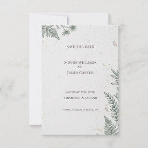 Minimale botanische Save-the-Date-Karte Save The Date